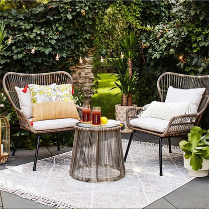 Nordic Outdoor Rattan Table and Chairs Combination Leisure Garden Furniture Sets High-end Open-air Patio Furniture Outdoor Set
