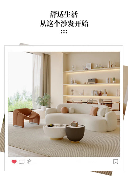 Curved Living Room Sofas Designer Beauty Salon Sofa Clothing Store Rest Area Reception Sofa Cream Style Living Room Furniture GL