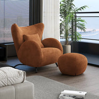 Cream Antelope Single Living Room Sofa Fabric Leisure Chair Middle Antique Lazy Sofa