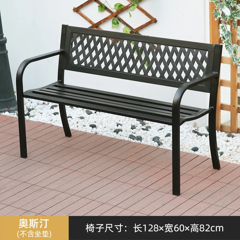 Practical Rustic Waterproof Furniture Cast IronBackrest  Iron Public Leisure Seating Metal Outdoor Garden Patio Park Bench