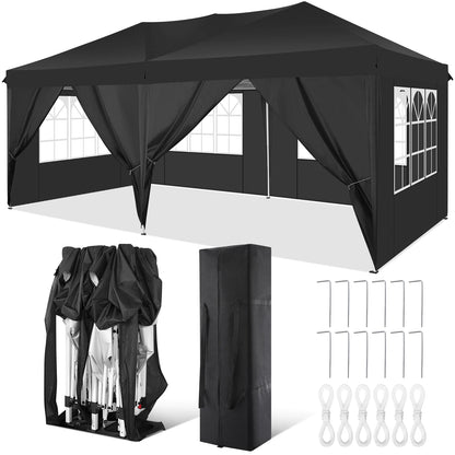 10x20FT Pop Up Canopy Tent with Removable Sidewalls Waterproof Commercial Instant Shelter Outdoor Gazebo Party Tent Protable Canopy Tents for Parties with Carry Bag