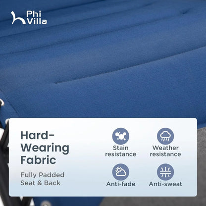 VILLA XXL Oversized Padded Zero Gravity Chair, Foldable Patio Recliner, 30 Wide Seat Anti Gravity Lounger with Cup Holder, S