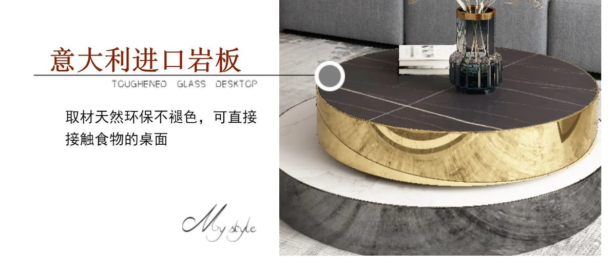 Italian Luxury Rotating Coffee Tables Modern Minimalist Living Room Extension Coffee Table Creative Design Home Furniture FYCT