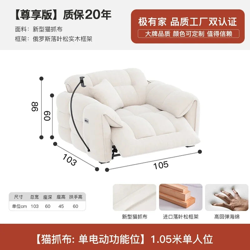 Customizable Nordic Modern Sofa Chair Fancy Electric Designer White Sofa Recliner Floor