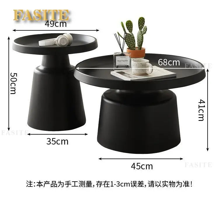 Nordic creative wrought iron coffee table combination small apartment living room modern simple household round