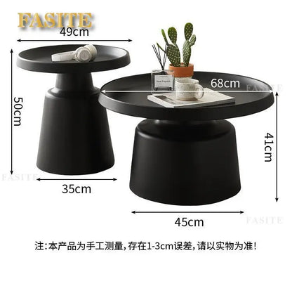 Nordic creative wrought iron coffee table combination small apartment living room modern simple household round