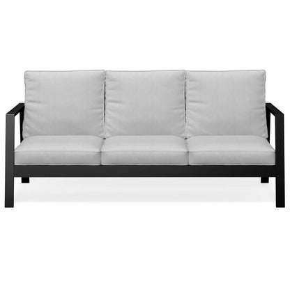 Aluminum Outdoor Patio Sofa, Water-Resistant Metal 3-Seat Outdoor Couch with 5 inch Thick Cushions, Outdoor, Customized