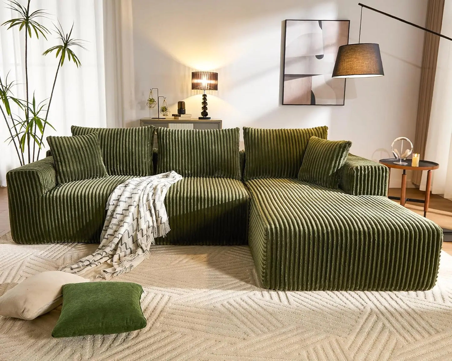 Cloud Modular Sofa Couch with L-Shape Chaise,Modern Sectional with Deep Seat, Upholstered Couches for Living Room Bed