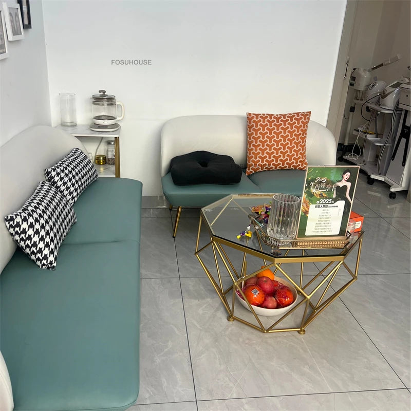 Nordic Light Luxury Tempered Glass Coffee Tables Small Apartment Sofa Side Table Simple Iron Corner Table Living Room Furniture