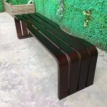 Leisure Wooden Patio Galvanized Steel Outdoor Bench Iron Seats Design Park Garden Benches Garden Waiting Bench