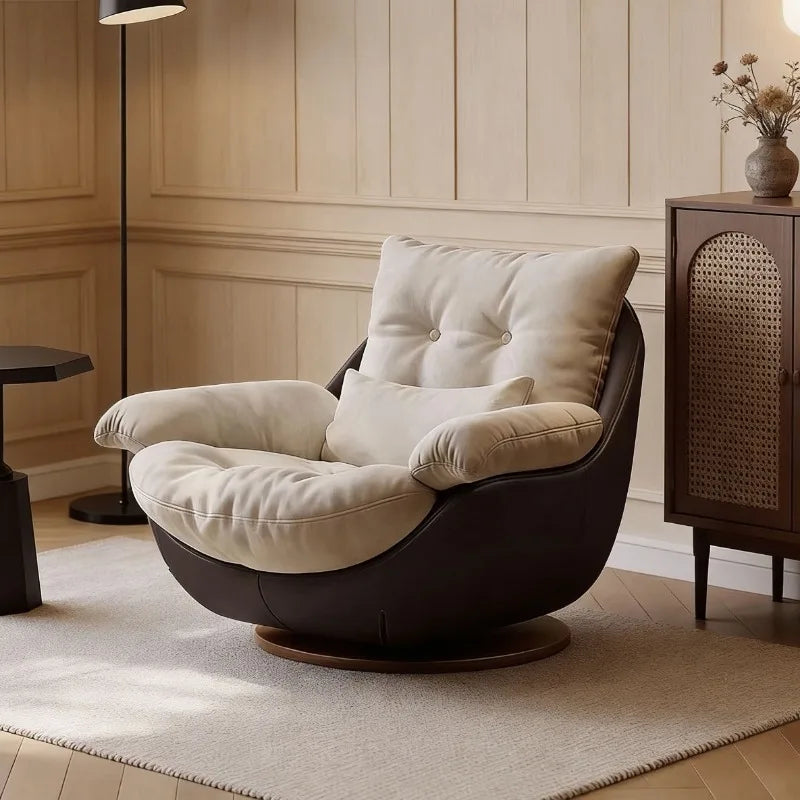High-end nest chair, antique sofa chair, living room balcony household light luxury fabric single rotating leisure chair