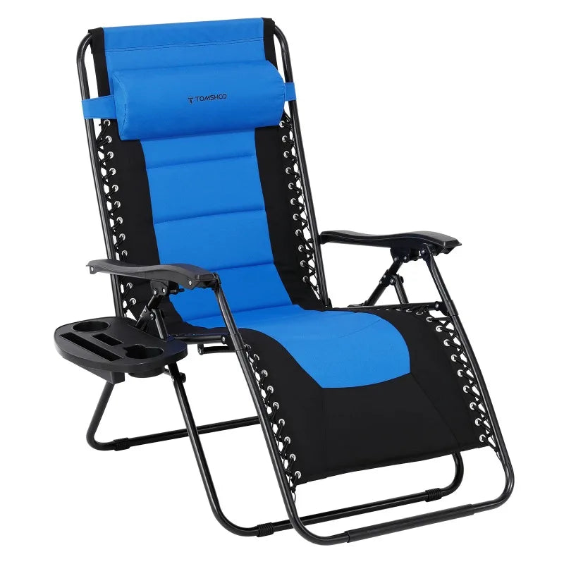Chair Waterproof Oxford Cloth with Cotton Padded Adjustable Patio Zero Gravity Reclining