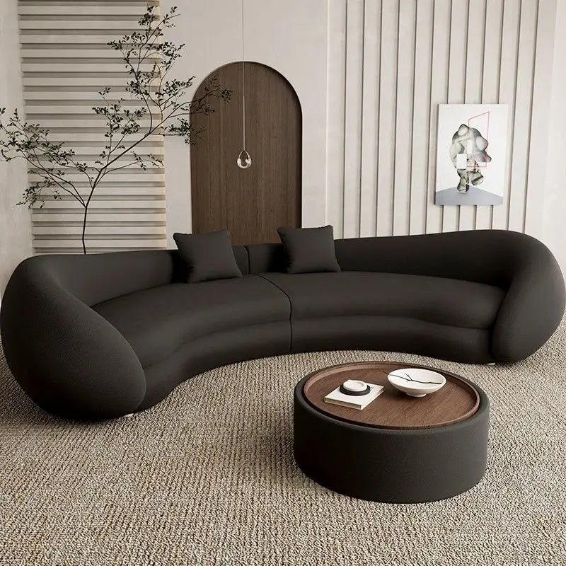 Italian living room small apartment special-shaped designer reception curved sofa