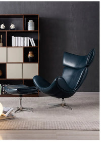 U-BEST European home bedroom leather stainless steel furniture lazy upholstered accent chair Imola chair recliner chair