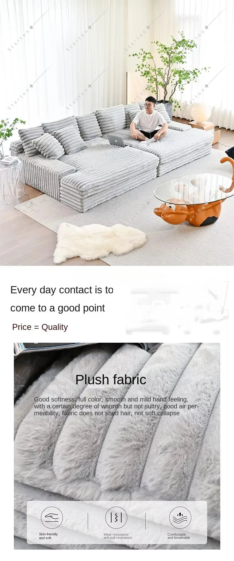 Modern Vacuum Compressed Sofa Plush Corduroy Sectional Sofa Living Room Bedroom Recliner Lazy Sofa Bed Furniture Packing in Box
