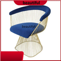 High-end stainless steel dining chair single sofa chair designer home living room wrought iron balcony