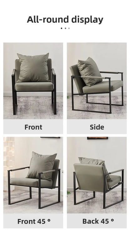 Modern Accent Chair Ergonomic Lounge Chair with Carbon Steel Frame Breathable Comfort for Living Room Bedroom Office Cafe