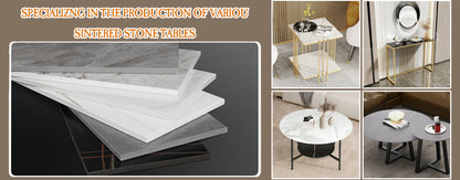 LUVODI Console Table for Entryway with Geometric Base Sleek Sintered Stone Top Long Accent Table for Hallway,Foyer Decor,Stora