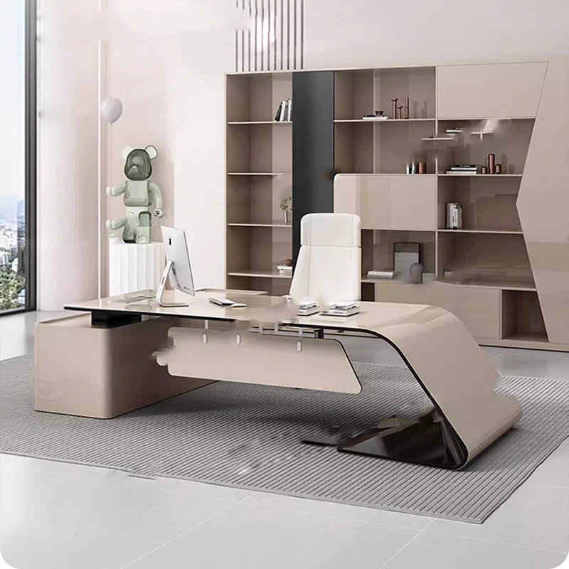 Luxury Home Office Desk Computer Gaming Shelves Folding Large Office Desk Executive Reception Mesas Escritorio Trendy Furniture
