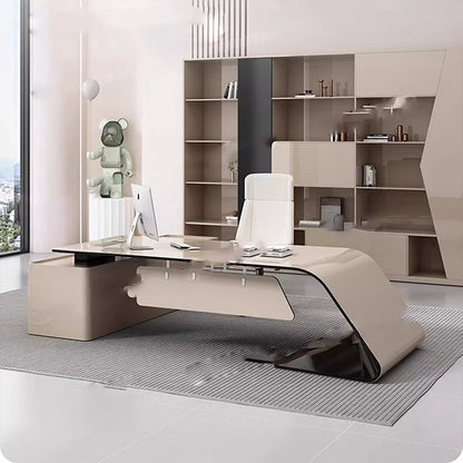 Luxury Home Office Desk Computer Gaming Shelves Folding Large Office Desk Executive Reception Mesas Escritorio Trendy Furniture