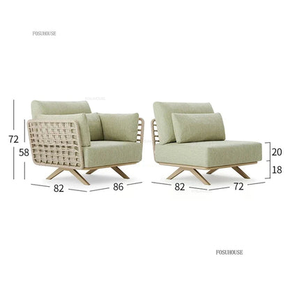 Nordic Designer Outdoor Garden Sofas Villa Leisure Area Lazy Sofa Home Balcony Sofa Chair Combination Luxury Outdoor Furniture L