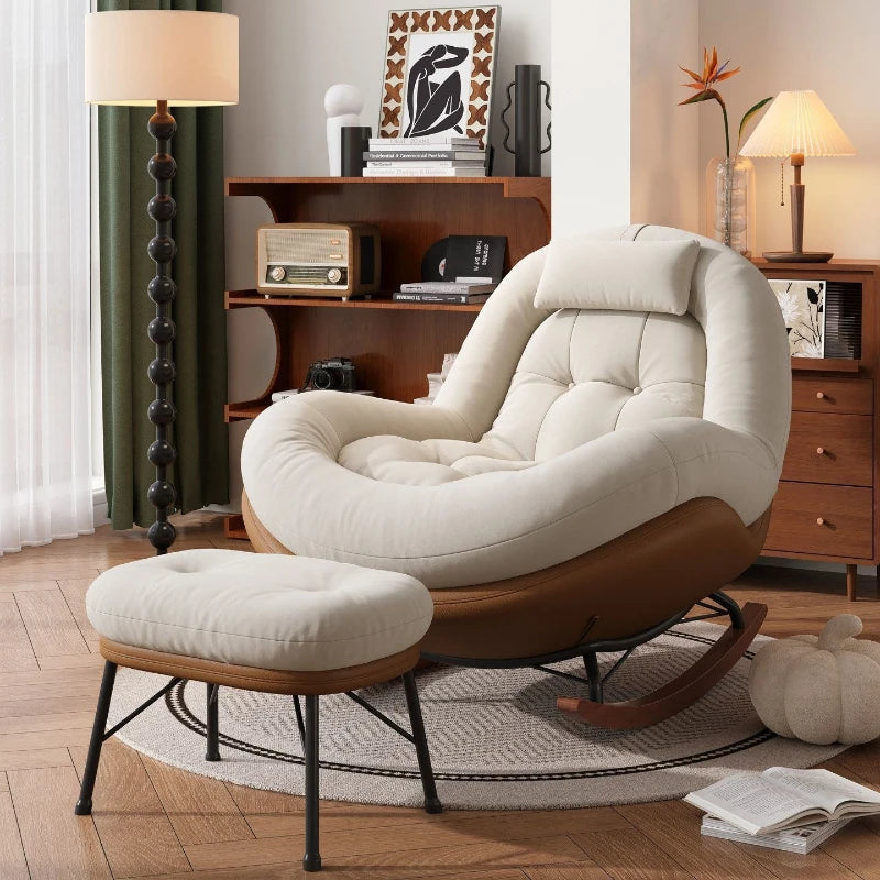 New Beanbag Chair Single Rocking Chair for Living Room Balcony Comfortable Upholstered Recliner