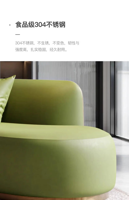 Minimalist light luxury leather sofa designer large apartment Italian large arc sofa