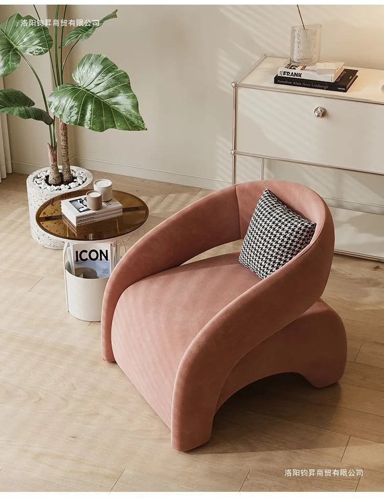 French cream style single sofa chair Nordic small apartment living room lazy sofa