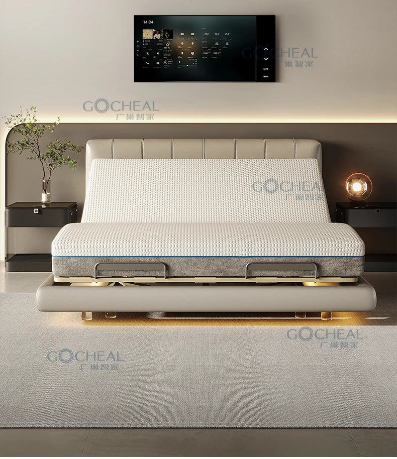 Head And Foot Adjustable Smart Bed Split King Size Bedroom Furniture Bed Easy To Install With Wireless Remote Control Bed