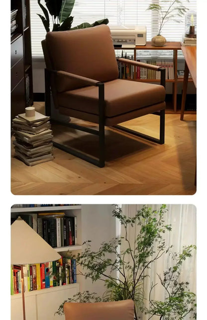 Single Casual Sofa Chair Iron Art Conference Office Negotiation Chair Desk Learning Computer Chair Sofa Chair