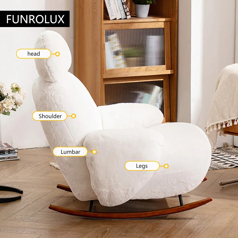 Simple Leisure Chair Great White Rocking Chair Living Room Small Sofa Hotel Club Leisure Chair Study Chair Living Room Chair