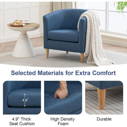 Modern Comfy Accent Barrel Chair with Armrest for Living Room Bedroom Reception Room or Cafe Soft Padded Design for Cozy Readin