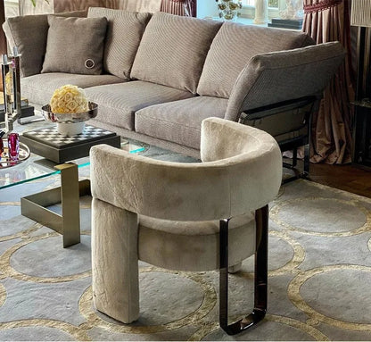 Modern simple fabric negotiation leisure sofa chair designer single  Internet celebrity  Nordic metal leisure chair