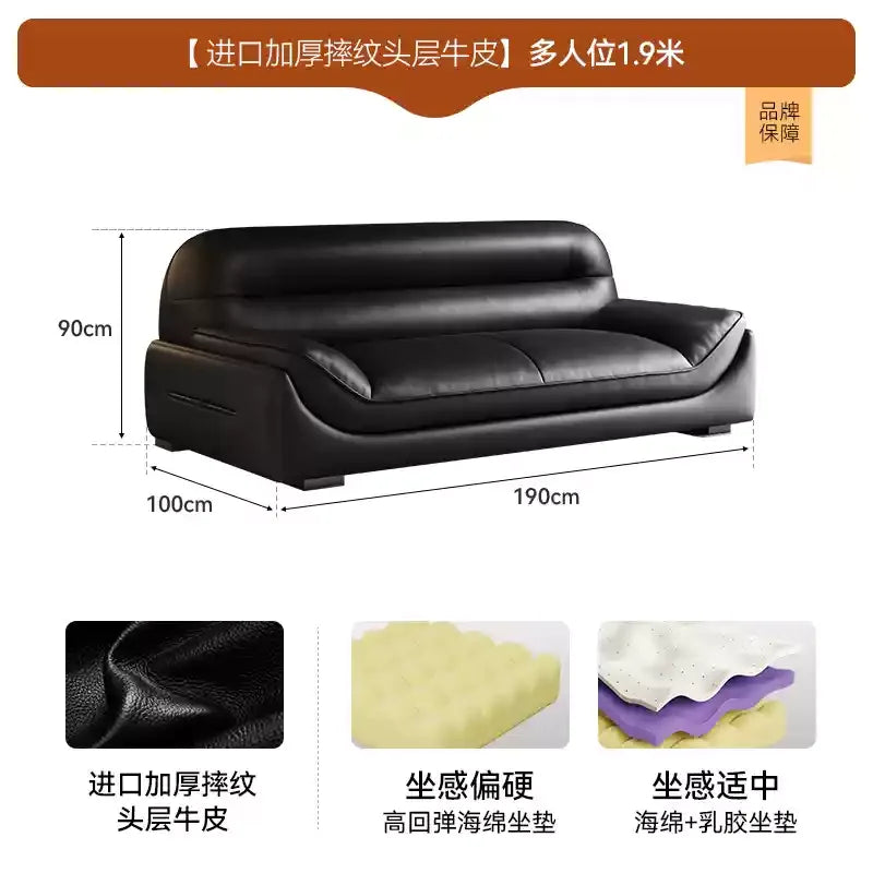 MM Lounge Leather Filler Sofa Living Room Luxury Italian Nordic Lazy Couch Recliner Mini 3 Seater Divani Da Soggiorno Furniture
