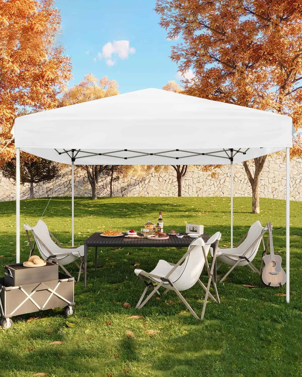 10x10 FT Pop Up Canopy Tent with 3 Adjustable Heights – Outdoor Sun Shade Shelter, 4 Sandbags & Carry Bag, for Parties & Events