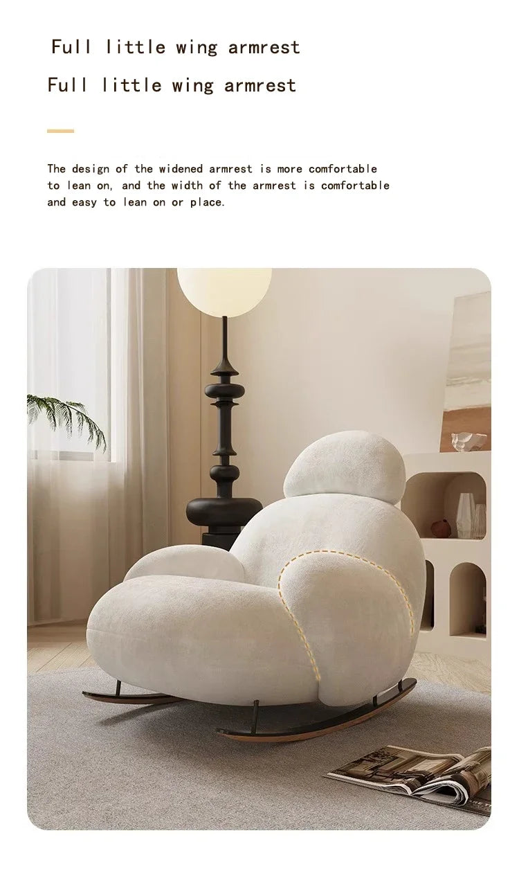 Nordic Modern Luxury Living Room Chairs Sofa  Rocking  Lounge Single Lazy Reclining Adult Bedroom Relax Magical Furniture