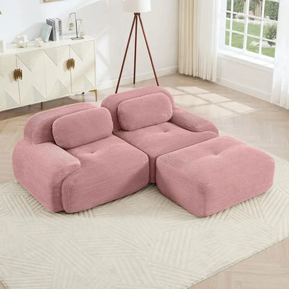 Pink Ottoman for  Sectional Soa, Corduroy Deep Seat or Oversized Compred BonelSectional Couches or Living Room Bedroom ,only  Ottoman