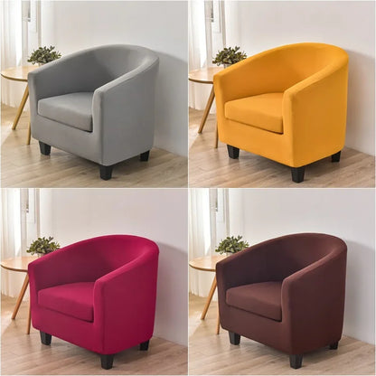 Solid Color Elastic Club Tub Chair Cover Spandex Single Sofa Slipcover with Seat Cover Armchair Protector Living Room Bar Hotel