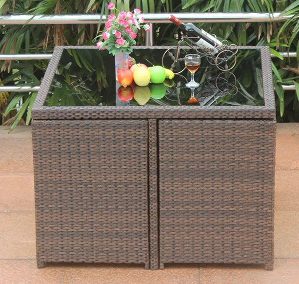 Balcony tables and chairs rattan chairs imitation rattan outdoor furniture outdoor High Quality