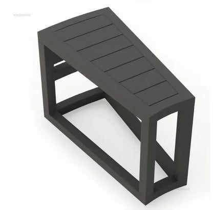 Outdoor Waterproof Sun Protection Garden Sofas Curved Outdoor Sofa Aluminum Alloy Courtyard Villa Reception Sofa Coffee Table Z