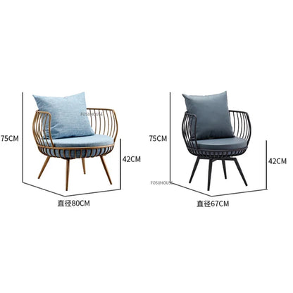Living Room Furniture Bedroom Light Luxury Minimalist Single Sofa Chair Lounge Chair Nordic Wrought Iron Living Room Chairs