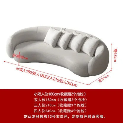 Nordic fabric sofa living room modern simple small apartment light luxury arc creative technology cloth