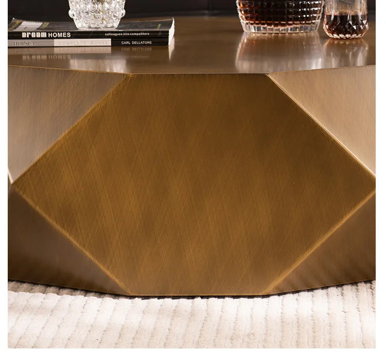 D36Light luxury modern simple living room home new designer special-shaped stainless steel creative coffee table