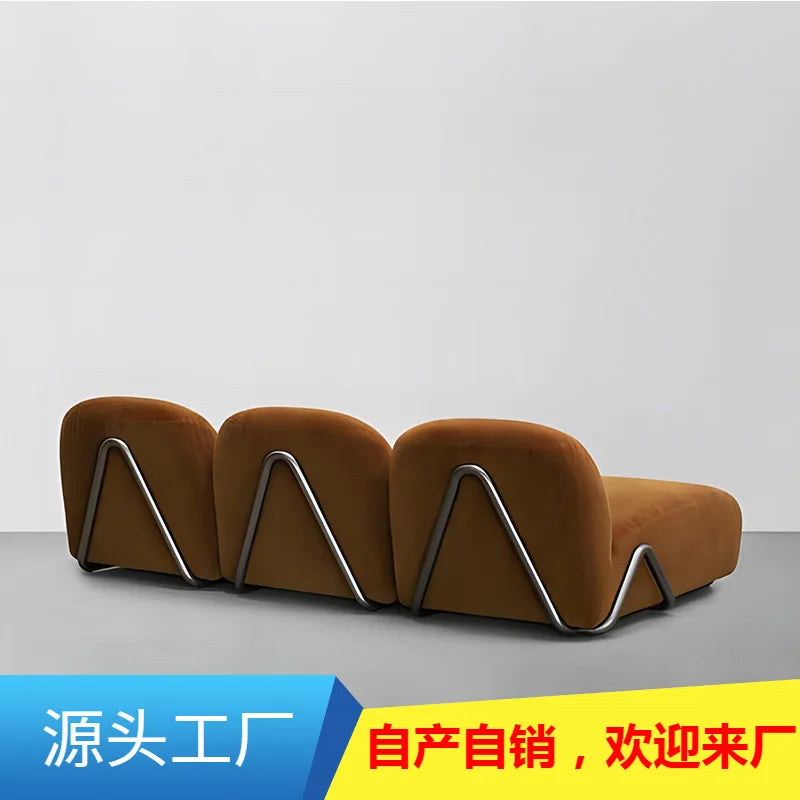 luxury Nordic small apartment living room modern minimalist designer single sofa special-shaped module combination fabric sofa