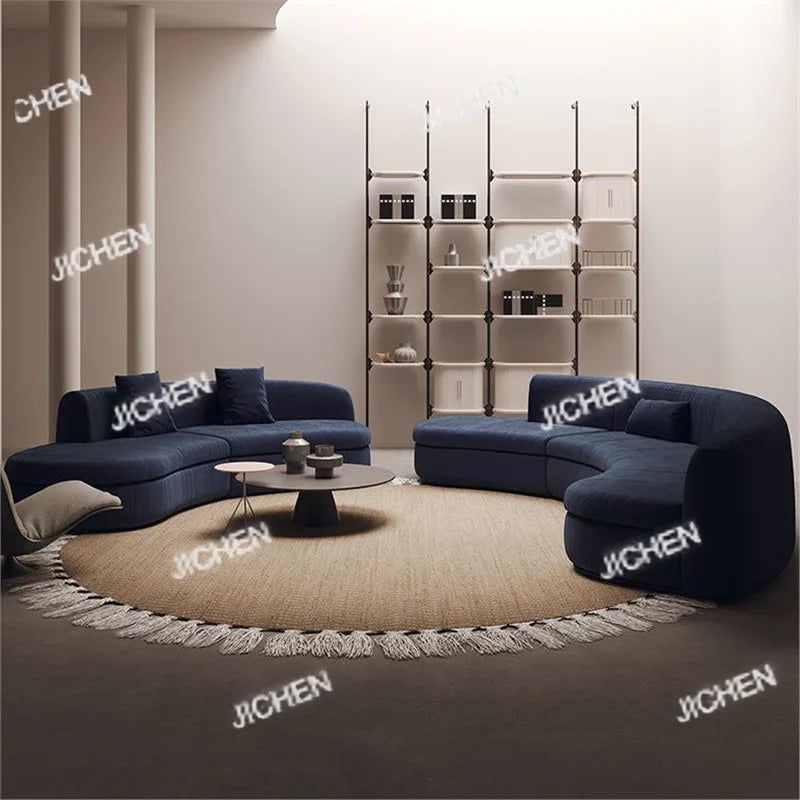 Semicircular Curved Sofa Special-shaped Burgundy Beauty Salon Clothing Store Hotel Lobby Office Lounge Area Reception