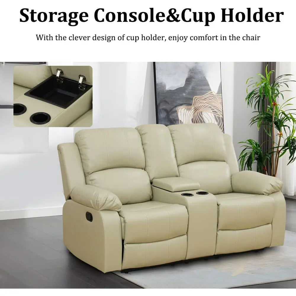 Recliner Soa Set, 3 Piece Living Room urniture Set, Manual Reclining Soa, Lovesat Couch and Chair with Cup Holders&Storage ole o