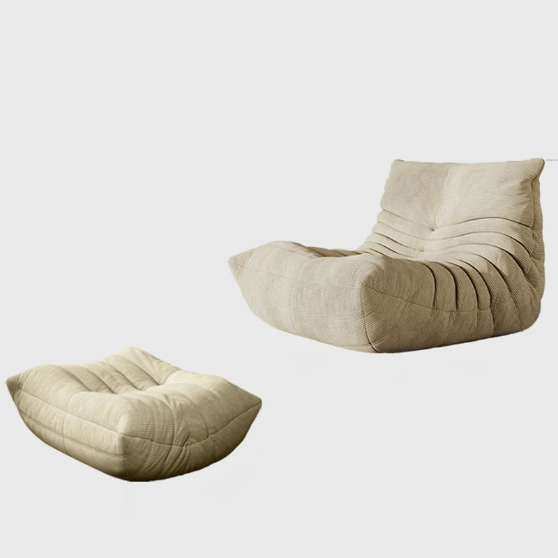 Lounge Bean Bag Chair for Adult Armless Lazy Floor Sofa Fireside Chair for Living Room Gaming Room Bedroom Soft Corduroy Couch