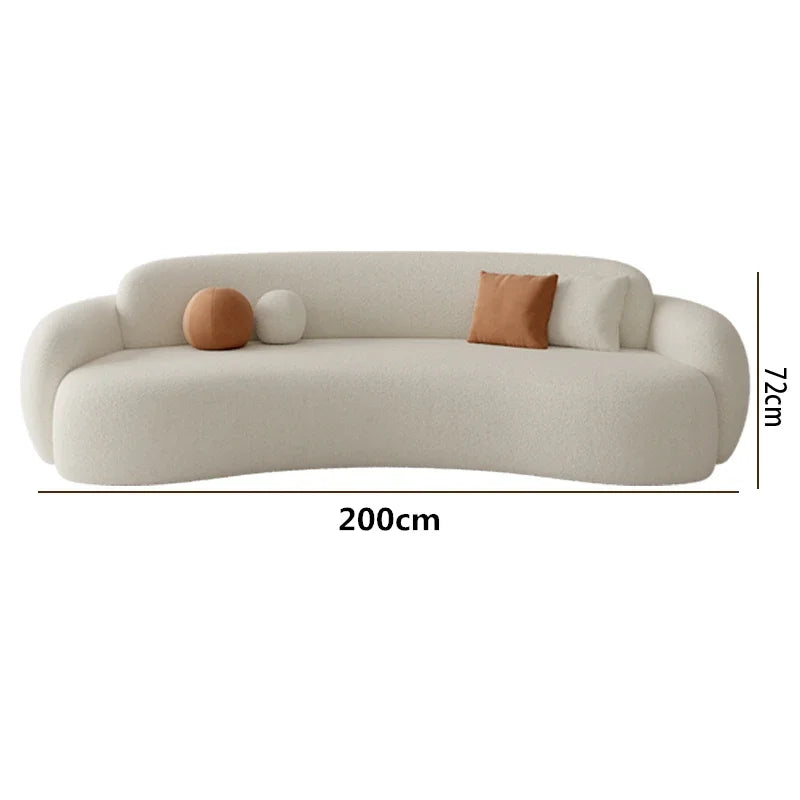 Curved Living Room Sofas Designer Beauty Salon Sofa Clothing Store Rest Area Reception Sofa Cream Style Living Room Furniture GL
