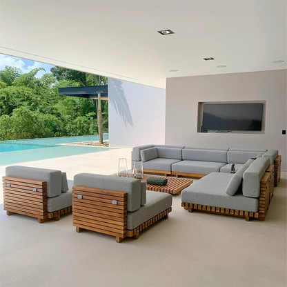 High End Teak Wood Outdoor Furniture Sofa Set Hotel Garden Patio High Quality Outdoor Furniture