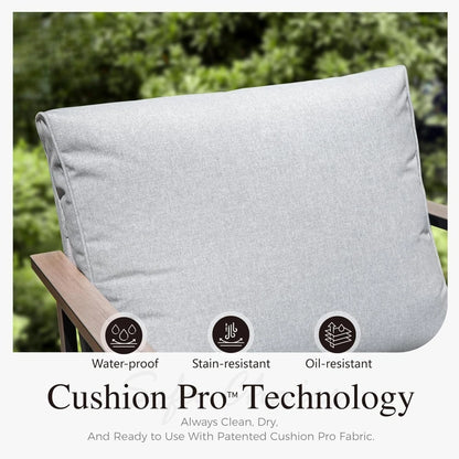 Modern Patio Furniture Set Outdoor Conversation Set 6pcs Heavy Duty with Soft Cotton-Filled Textilene Fabric fo